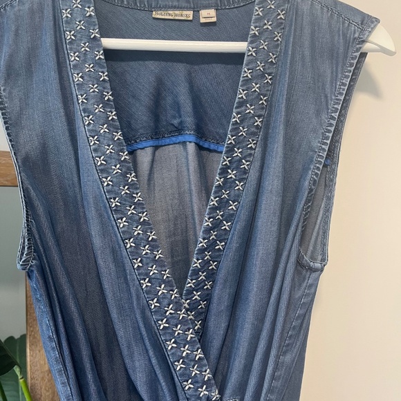 Anthropologie Holding Horses Kimono Style Wrap Blue Blouse - M - Picture 3 of 6